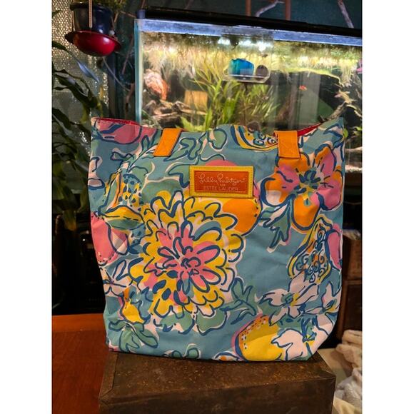 Lilly Pulitzer Estee Lauder tote bag floral Spring summer canvas bright colors - Picture 9 of 9